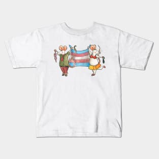 LGBT Mice celebrating Gay Pride (transexual flag) Kids T-Shirt